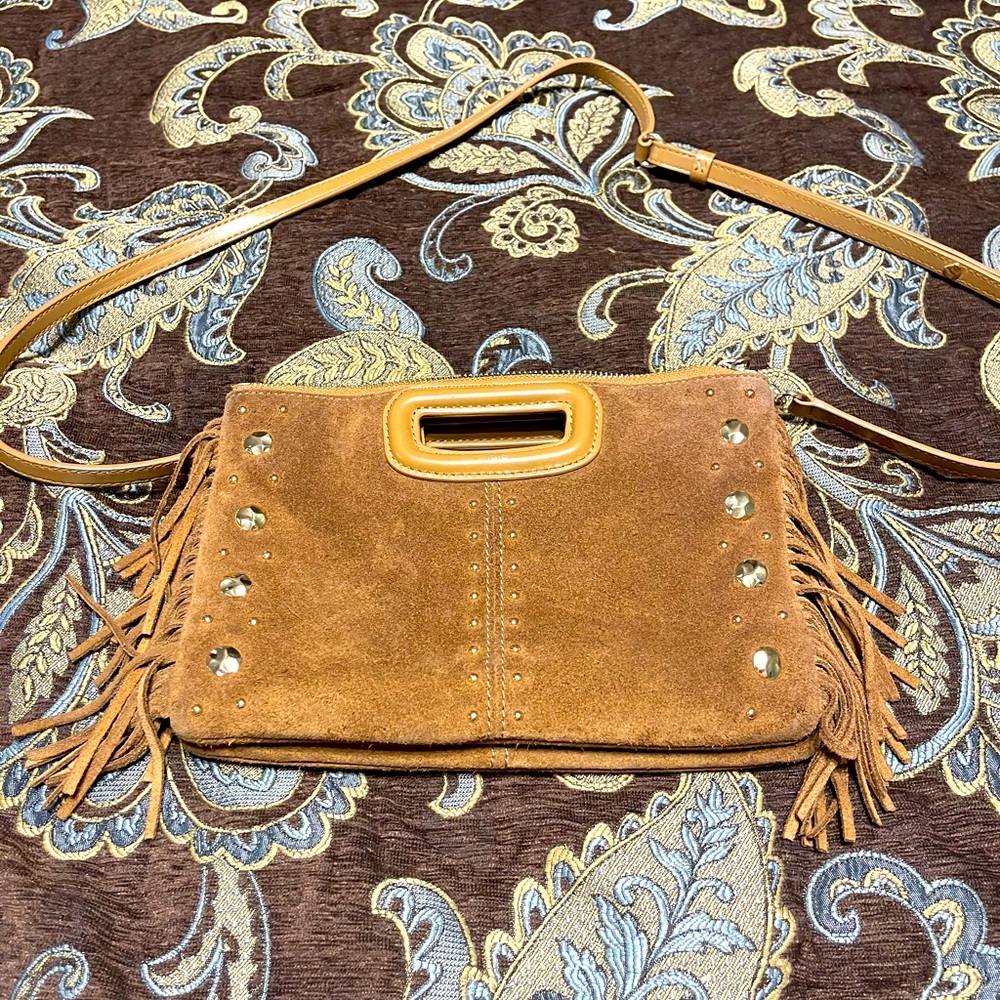 Maje tan suede leather crossbody
